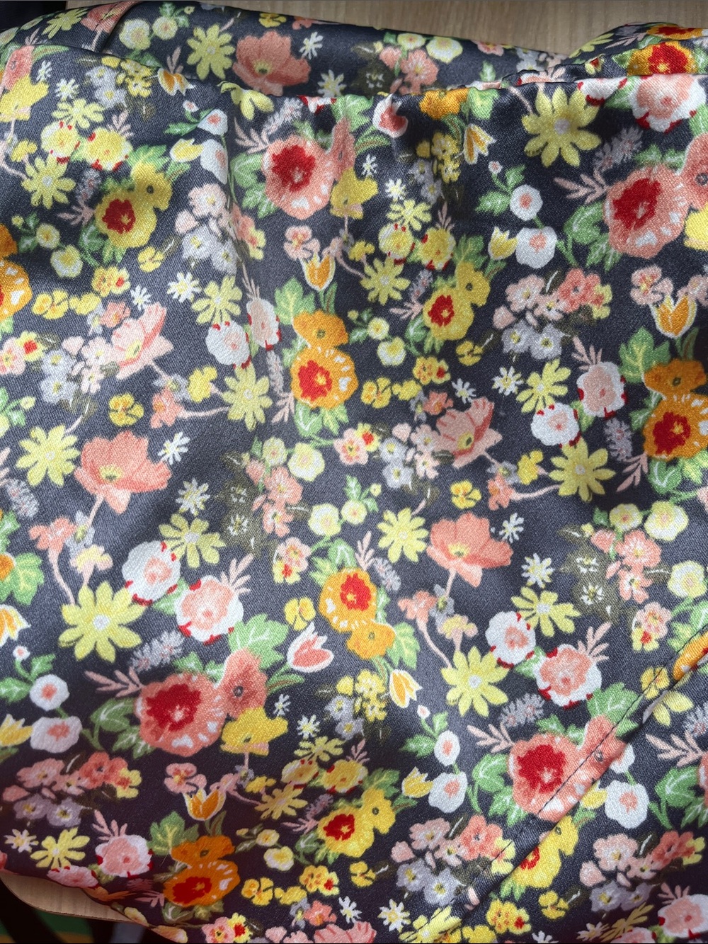 LOFT Navy A-Line Skirt with Multicolor Floral Print - Picture 9 of 9